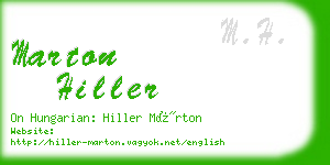 marton hiller business card